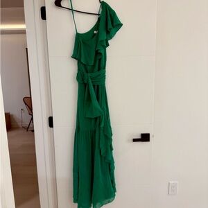 Chic Asymmetrical Green Dress